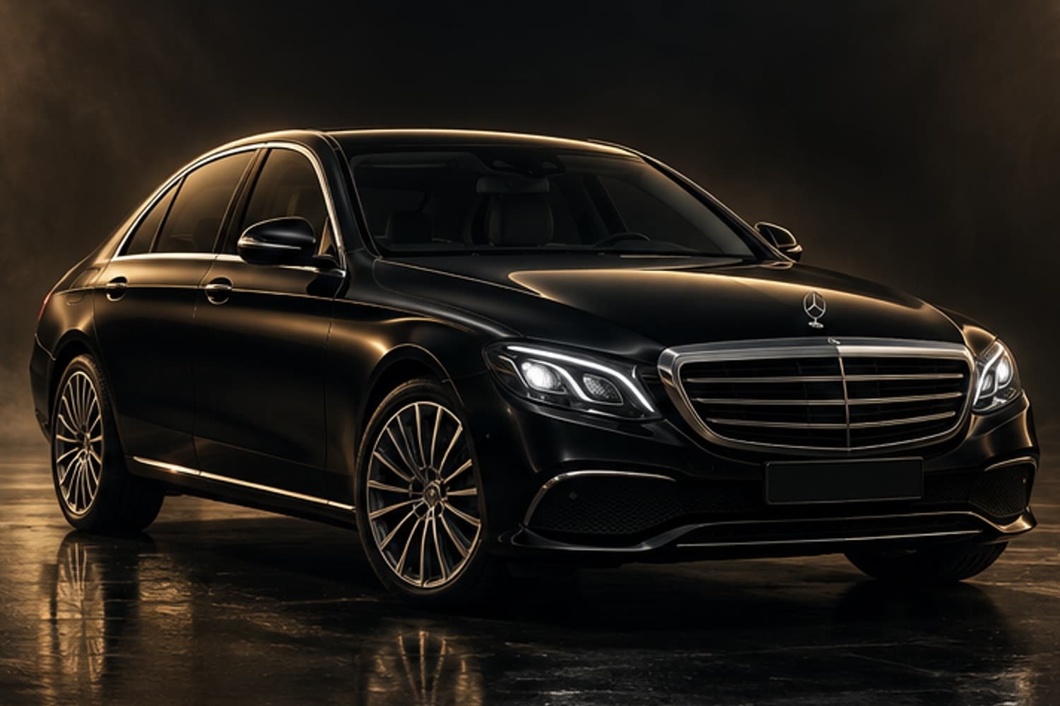 Mercedes-Benz E 350d — front three-quarter studio view