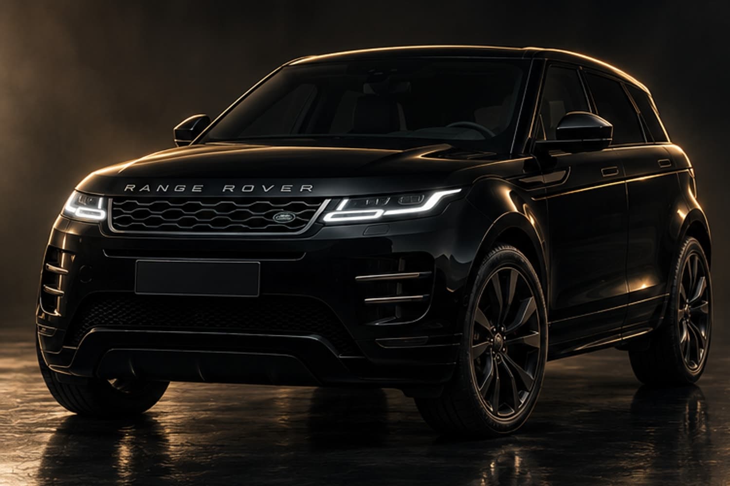 Range Rover Evoque — front three-quarter studio view