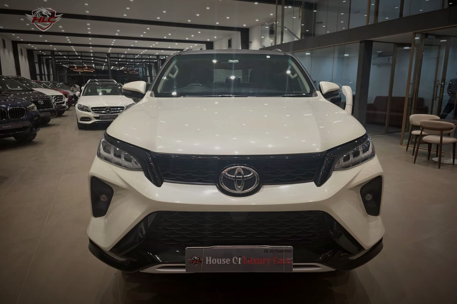 Toyota Fortuner Legender in Pearl White at the showroom