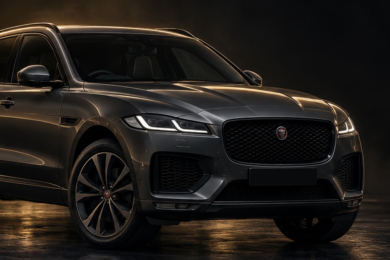 Jaguar F-Pace — front three-quarter studio view